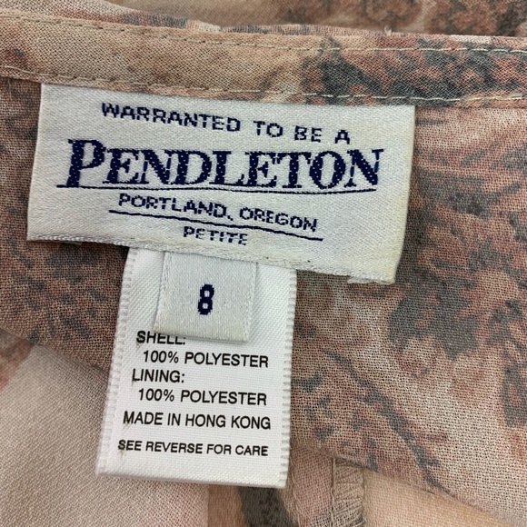 PENDELTON SHEER FLORAL RUFFLE BLOUSE 8 PET… - Picture 8 of 8